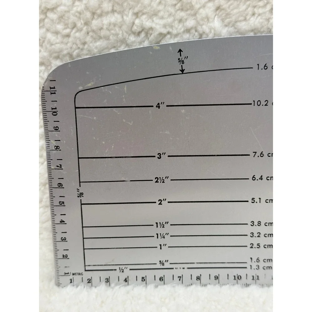 Scovill-Dritz Ezy-Hem Silver Vintage Aluminum Hem Gauge Sewing Ruler Tool